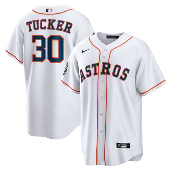 Men%27s Houston Astros #30 Kyle Tucker White 2022 World Series Home Stitched Baseball Jersey->san diego padres->MLB Jersey